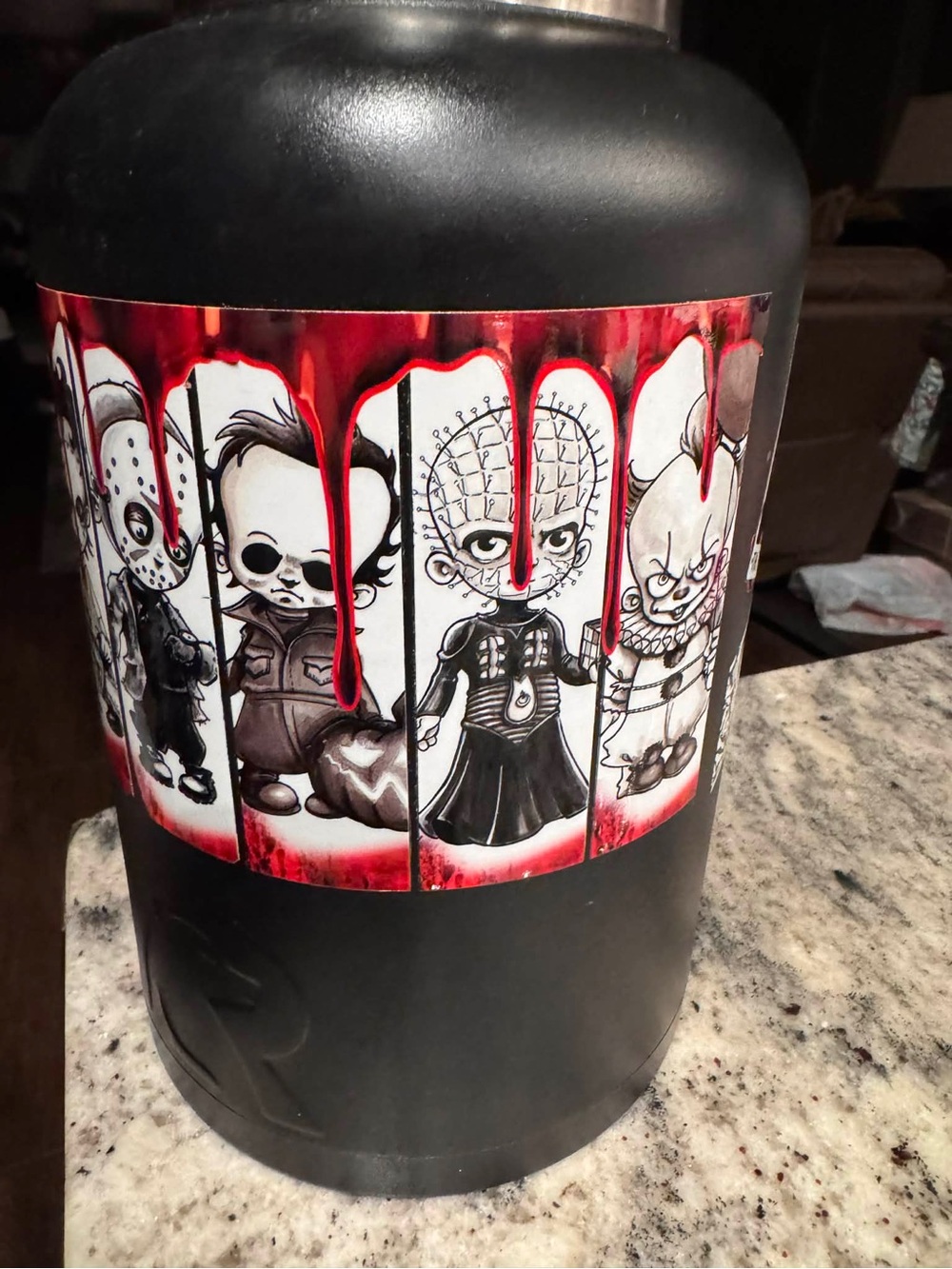 RTIC HORROR THEMED Black Insulated Water Bottle with Horror Character Graphic - Picture 3 of 7